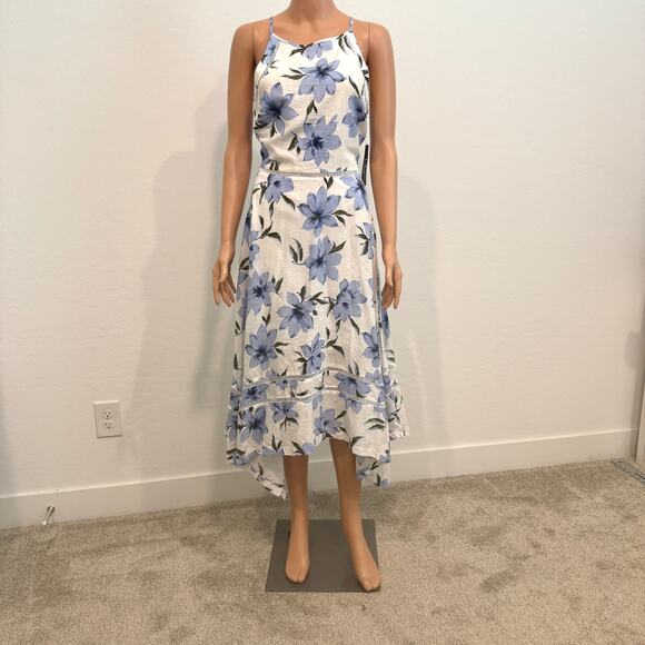 Lulus Zahara medium asymmetrical handkerchief hem floral dress D2 2998 - Picture 11 of 12